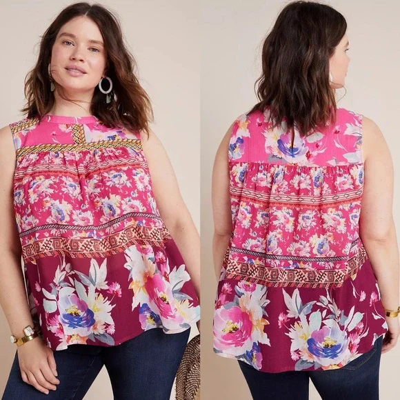 Anthropologie Vineet Bahl Roderiga Embroidered Blouse Womens Size Small Bohemian - Picture 15 of 15